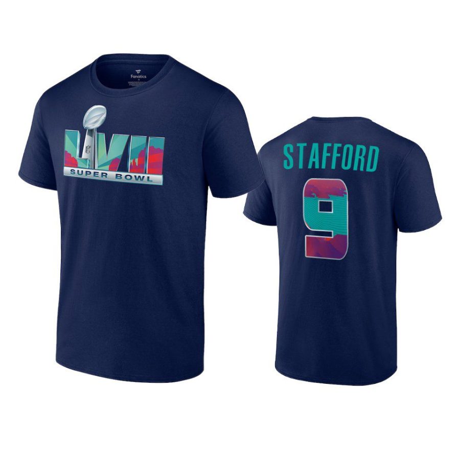 rams matthew stafford navy super bowl lvii t shirt