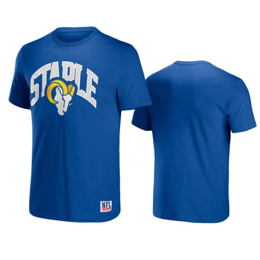 rams royal staple logo lockup t shirt