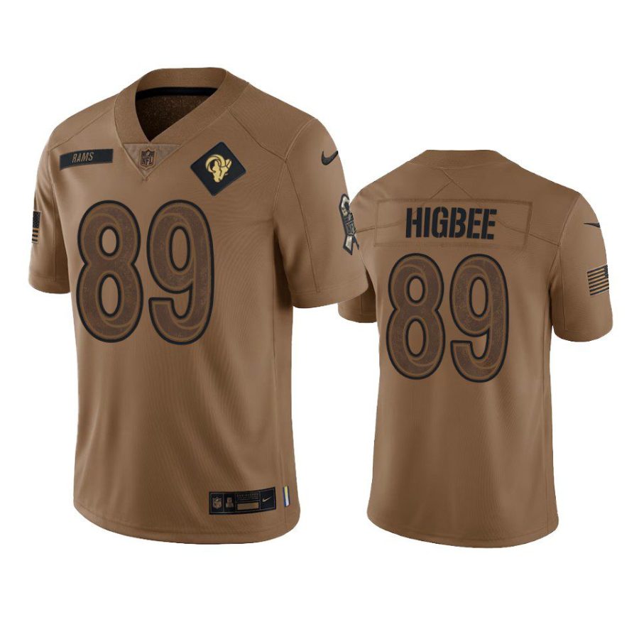 rams tyler higbee brown limited 2023 salute to service jersey