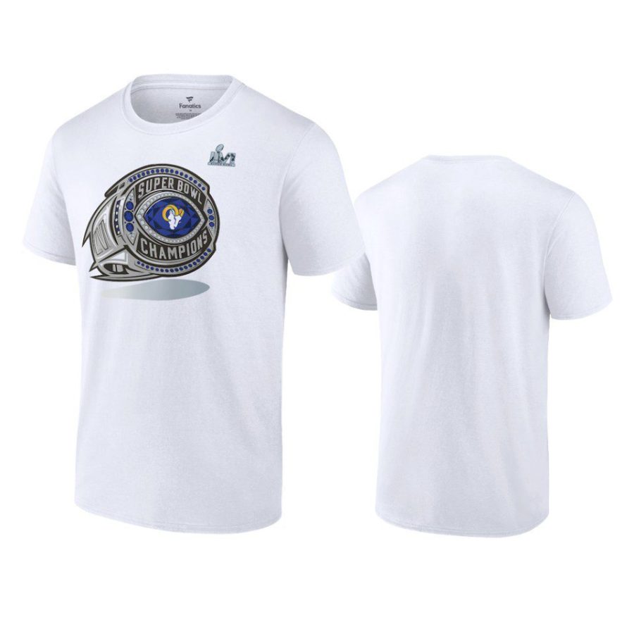 rams white super bowl lvi champions ring t shirt