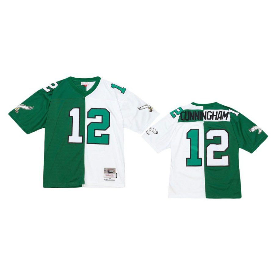 randall cunningham eagles green white split legacy replica jersey