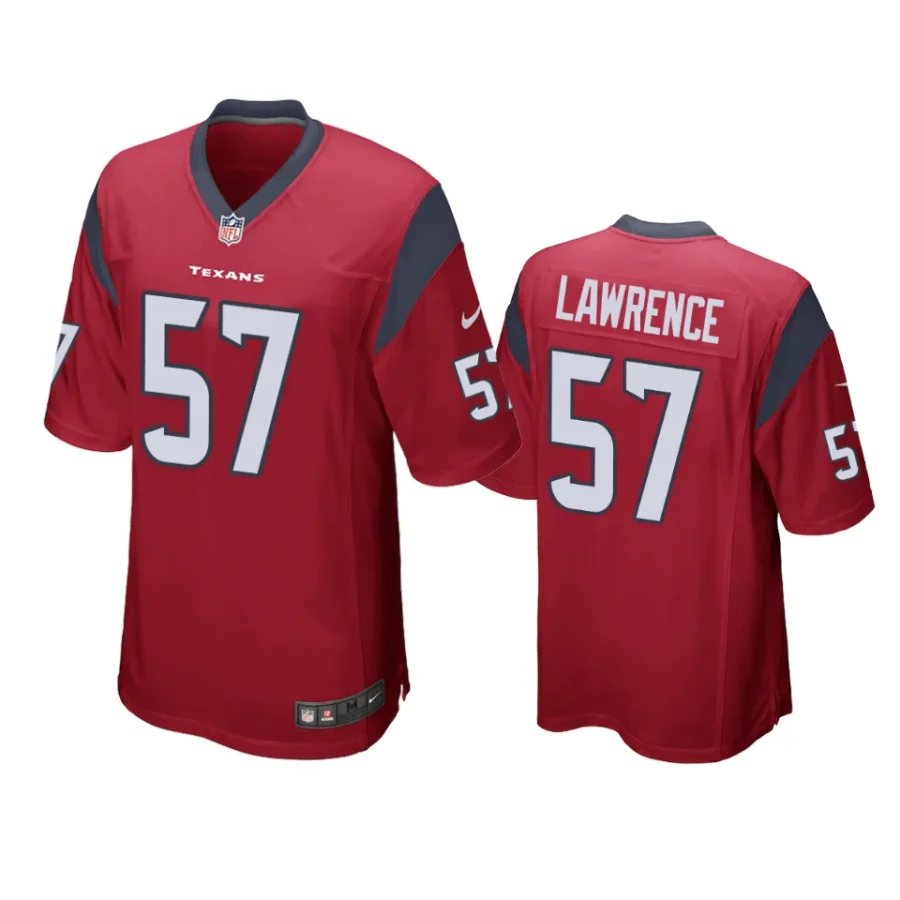 rashard lawrence texans red game jersey