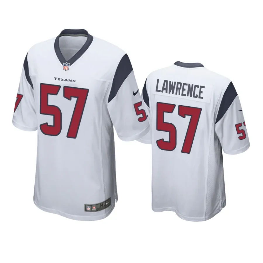 rashard lawrence texans white game jersey