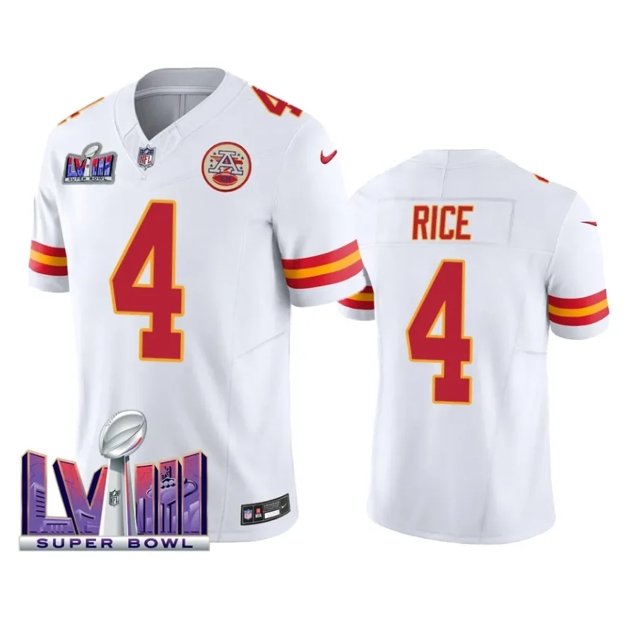 rashee rice chiefs jersey 2024 white vapor fuse super bowl lviii