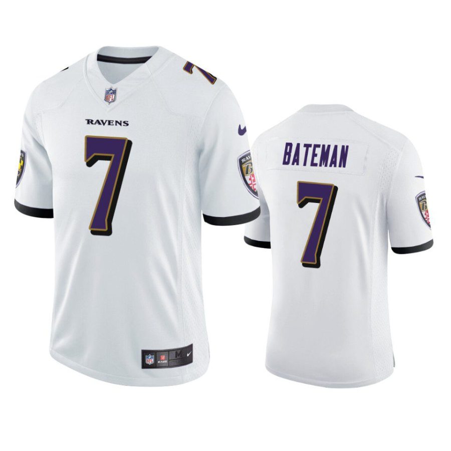 rashod bateman ravens jersey white vapor limited