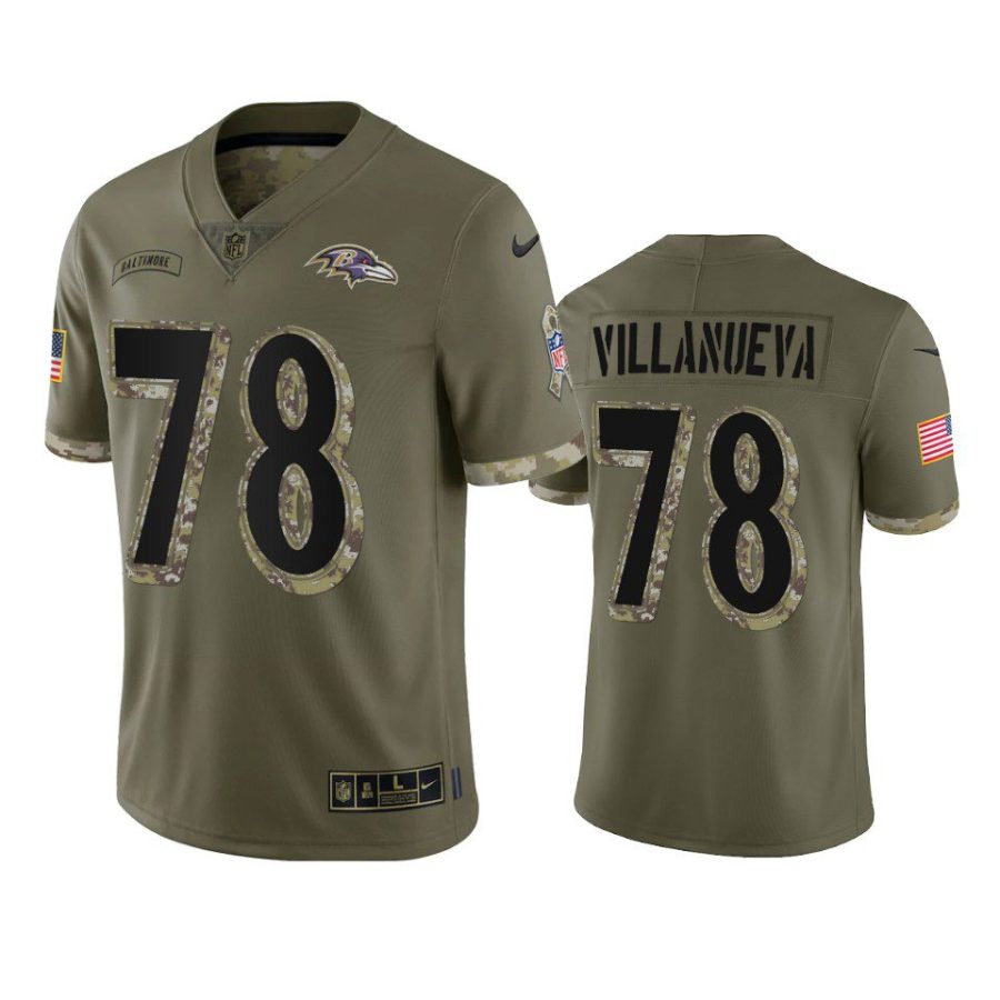 ravens alejandro villanueva 2022 salute to service olive jersey