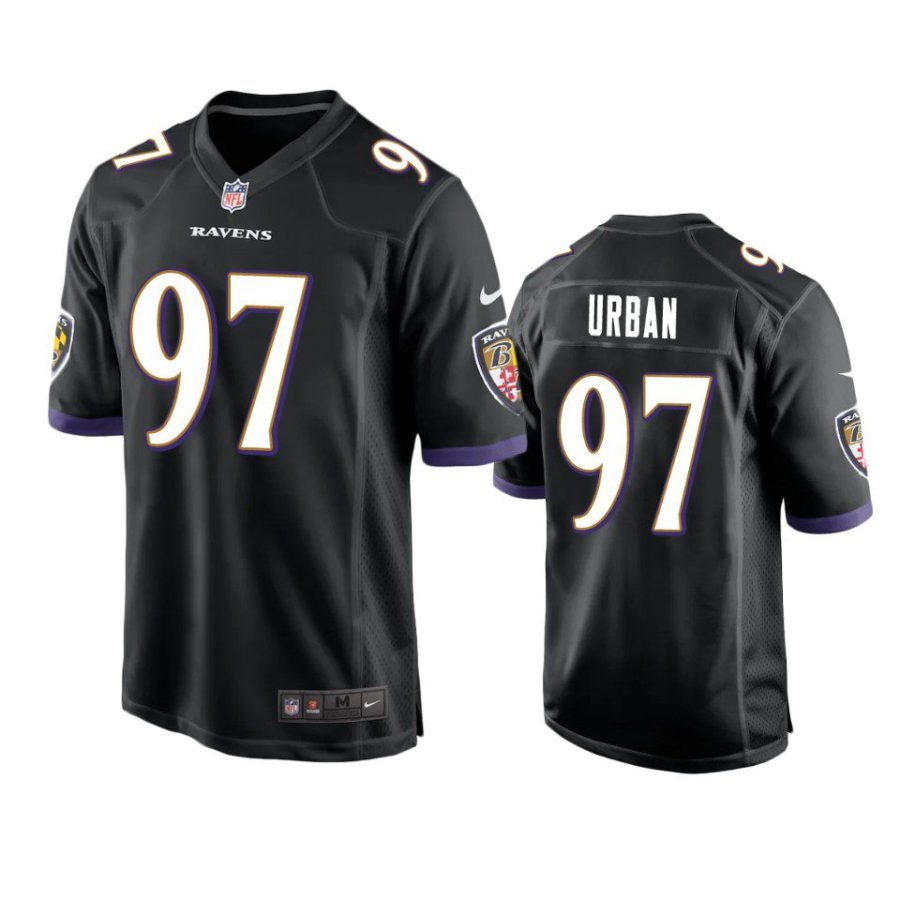 ravens brent urban game black jersey