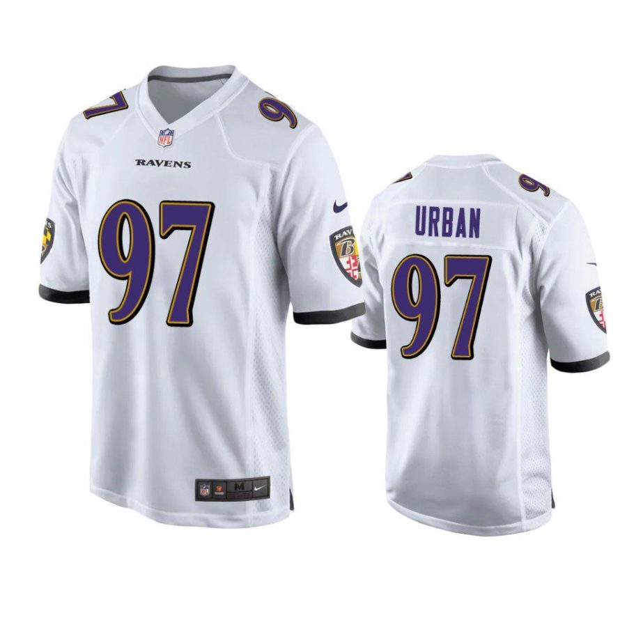 ravens brent urban game white jersey