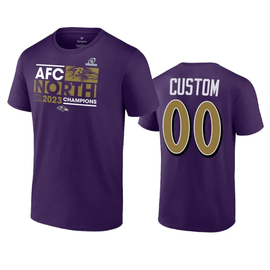 ravens custom purple 2023 afc north division champions t shirt