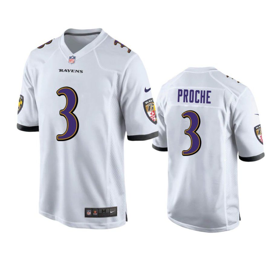 ravens james proche game white jersey