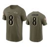 ravens lamar jackson olive 2022 salute to service t shirt