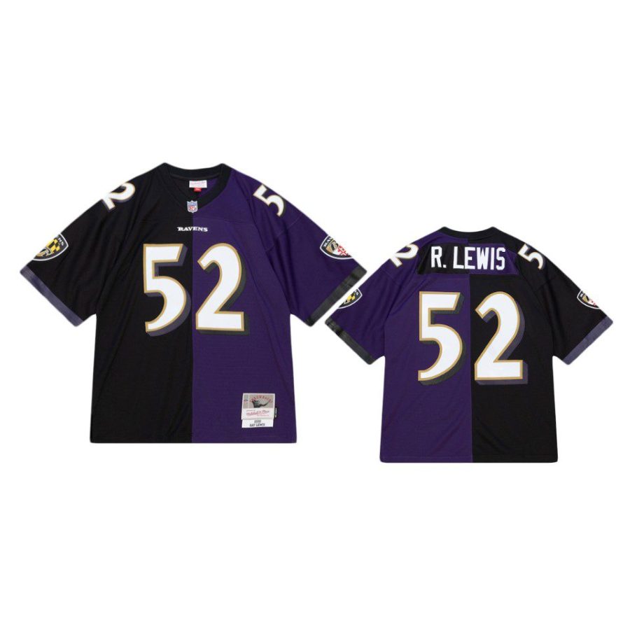 ravens ray lewis purple black split legacy replica jersey
