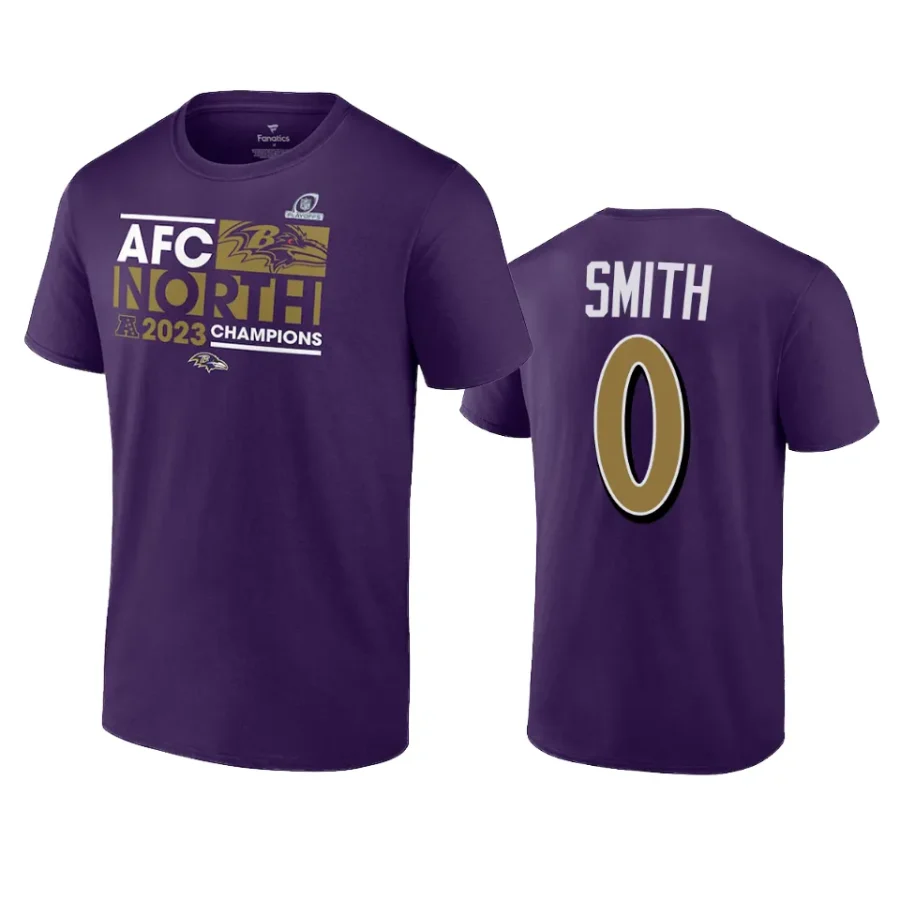 ravens roquan smith purple 2023 afc north division champions t shirt