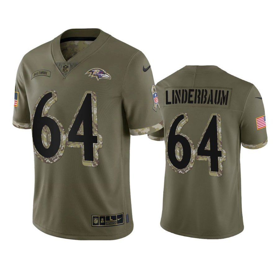 ravens tyler linderbaum 2022 salute to service olive jersey