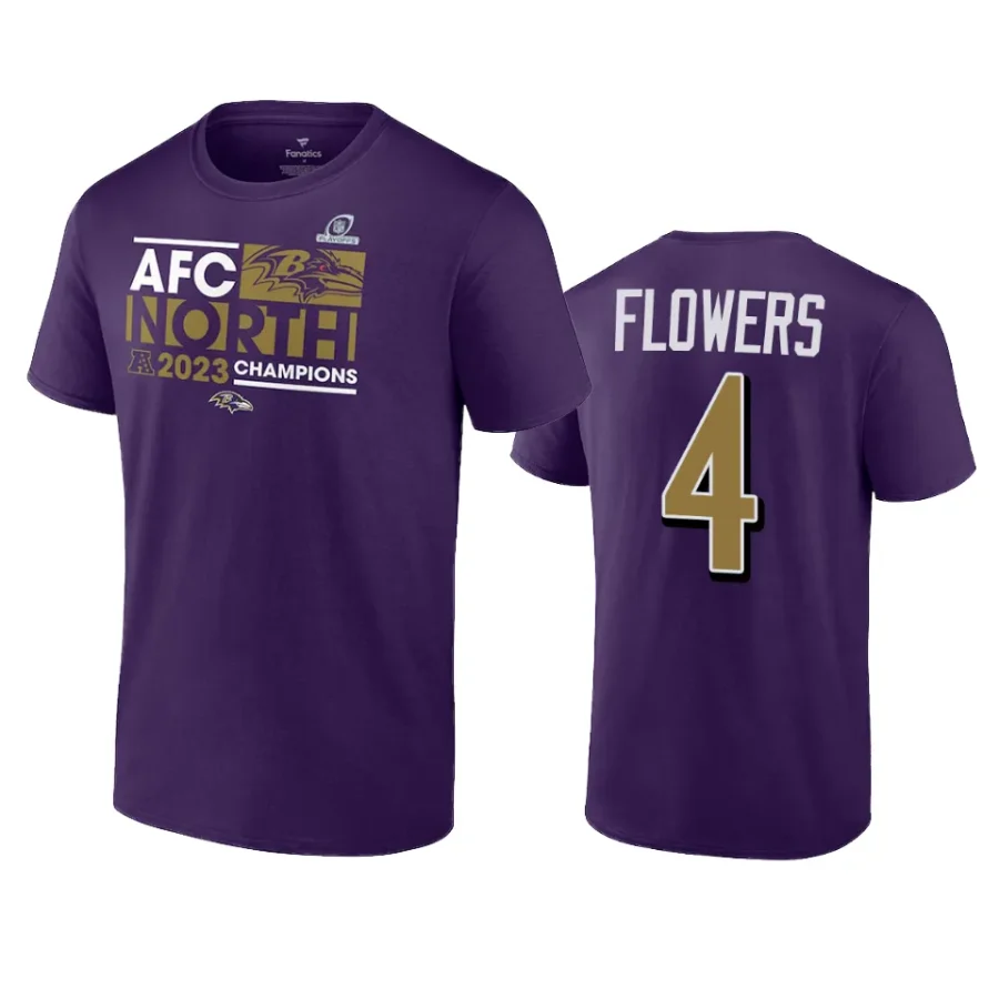 ravens zay flowers purple 2023 afc north division champions t shirt