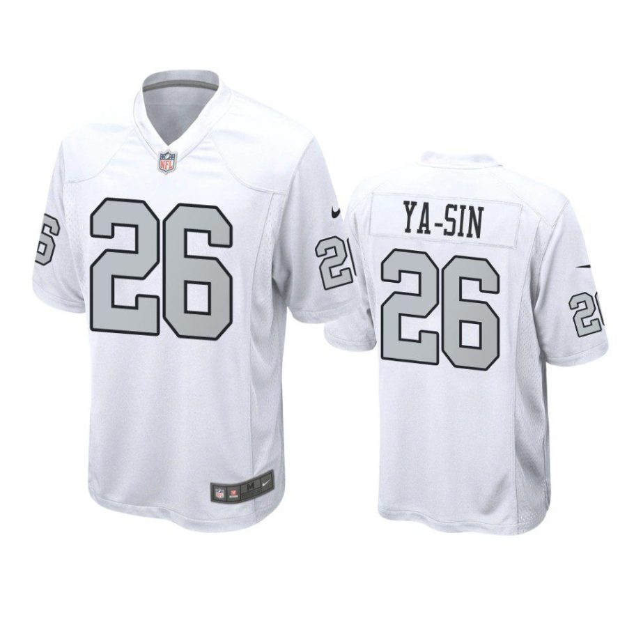 rock ya sin raiders white alternate game jersey