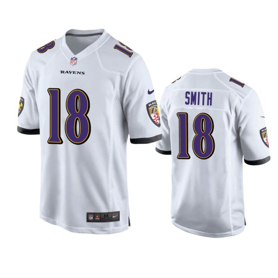 roquan smith ravens white game jersey