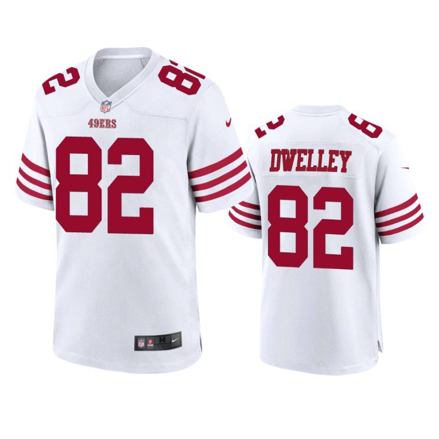 ross dwelley 49ers white game jersey