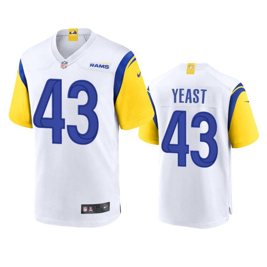 russ yeast rams white alternate game jersey