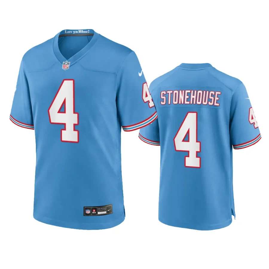 ryan stonehouse titans oilers throwback game light blue jersey