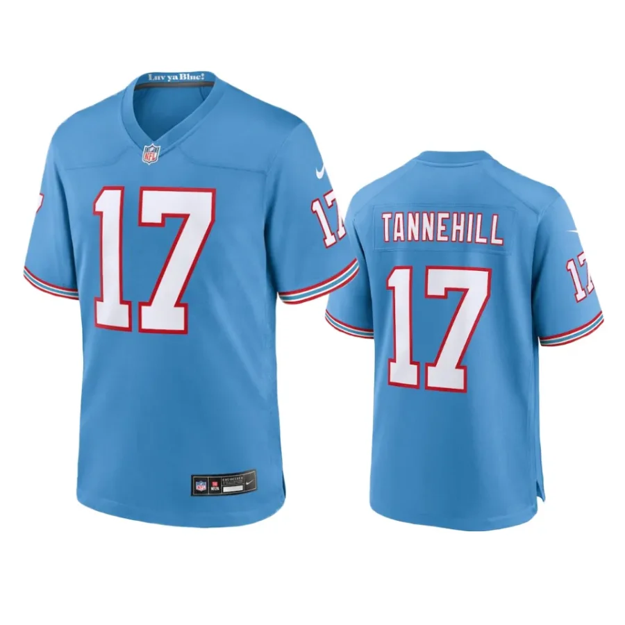 ryan tannehill titans oilers throwback game light blue jersey