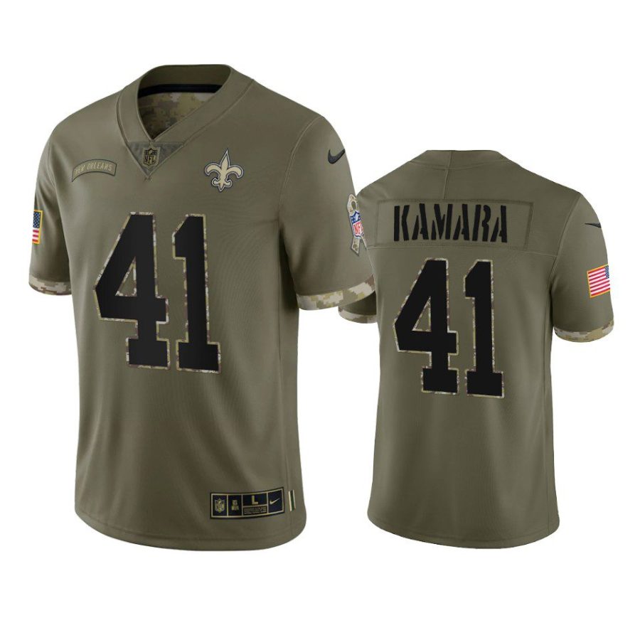 saints alvin kamara olive limited 2022 salute to service jersey