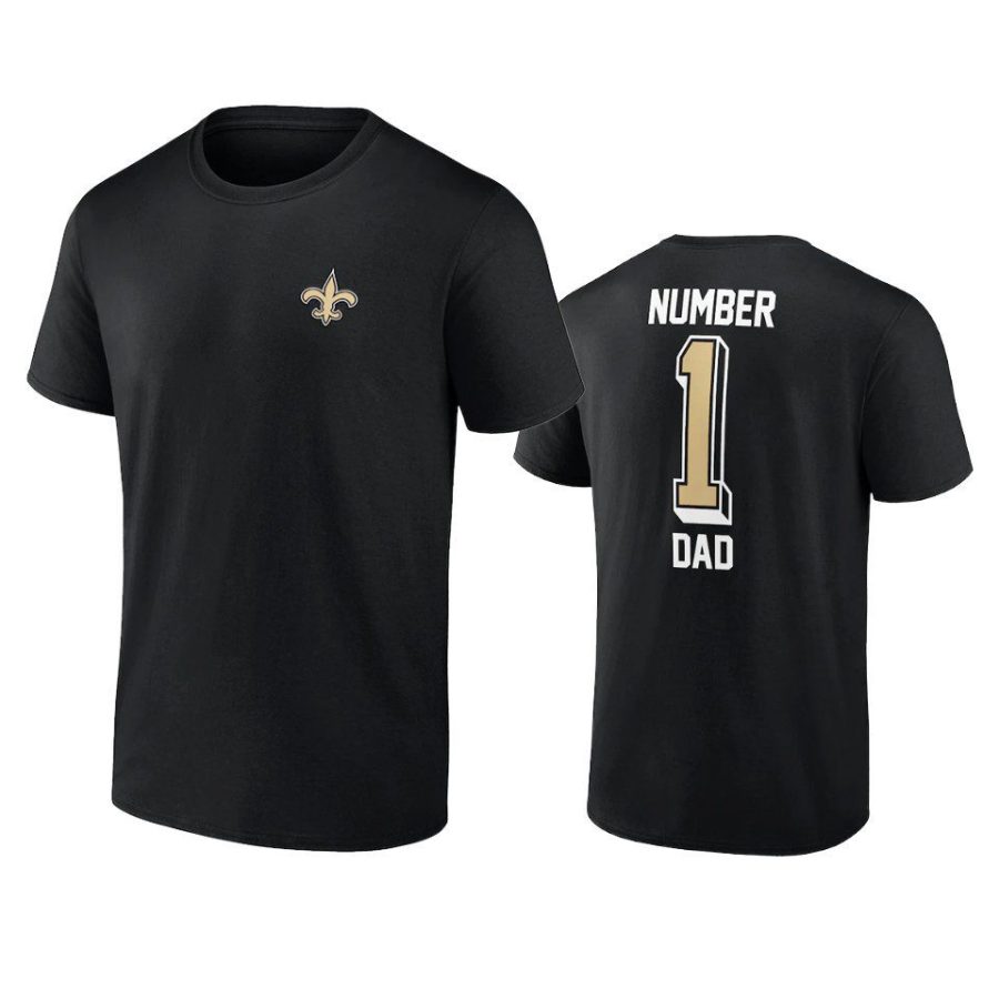 saints black fathers day number one dad t shirt