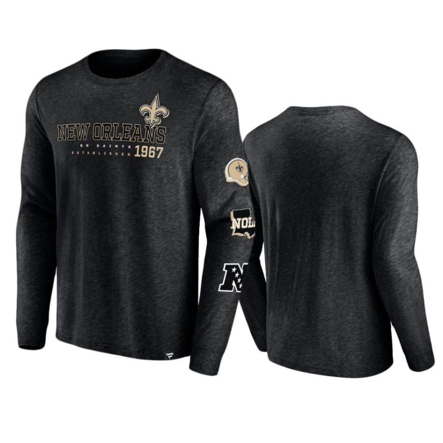 saints black high whip pitcher long sleeve t shirt