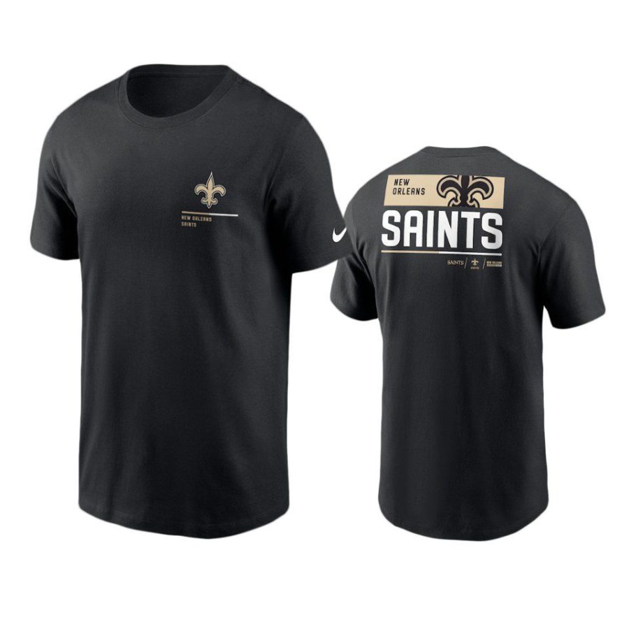 saints black team incline t shirt