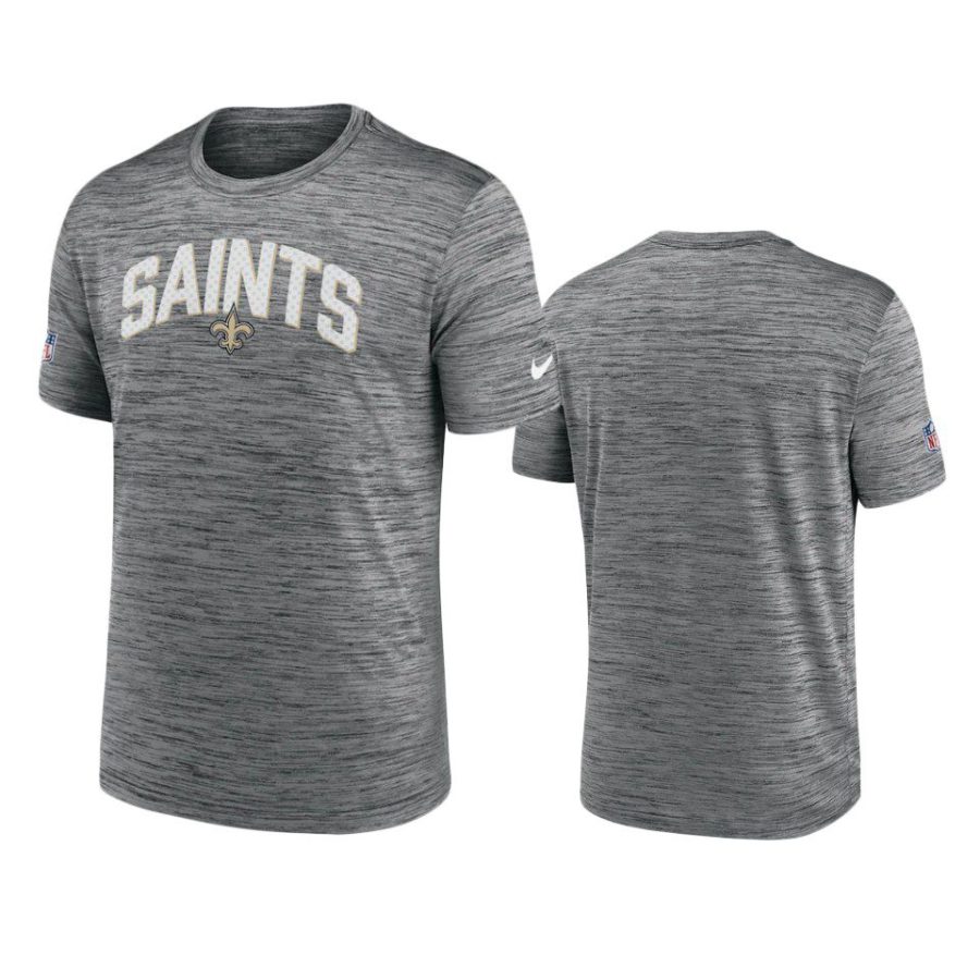 saints black velocity athletic stack performance t shirt