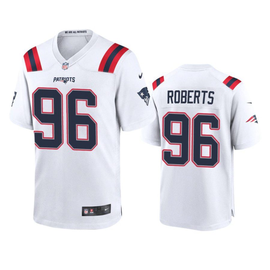 sam roberts patriots white game jersey