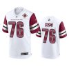 samuel cosmi commanders white 90th anniversary game jersey