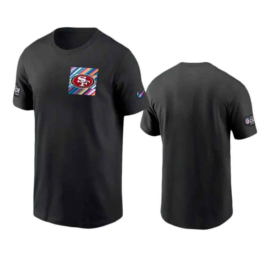 san francisco 49ers black 2023 nfl crucial catch sideline t shirt