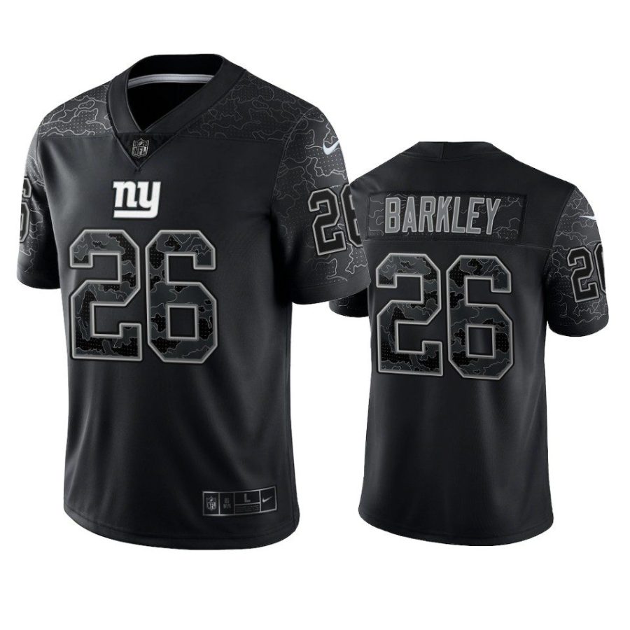 saquon barkley giants reflective limited black jersey