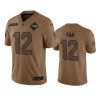 seahawks 12th fan brown limited 2023 salute to service jersey