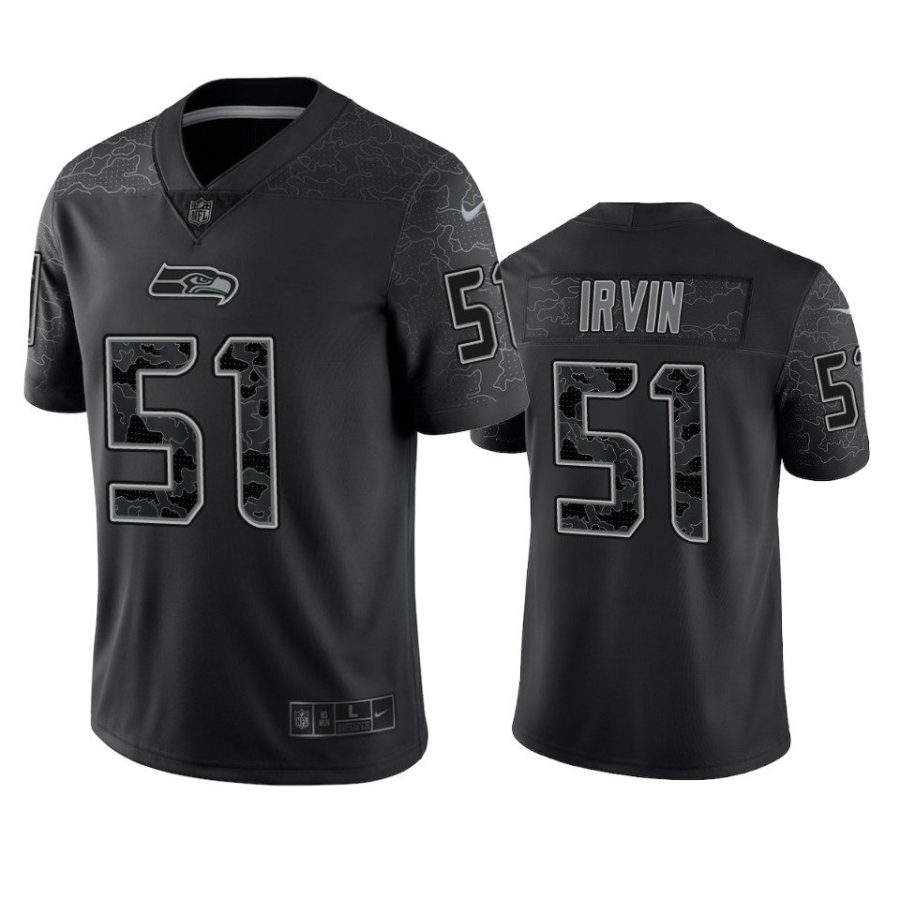 seahawks bruce irvin black reflective limited jersey