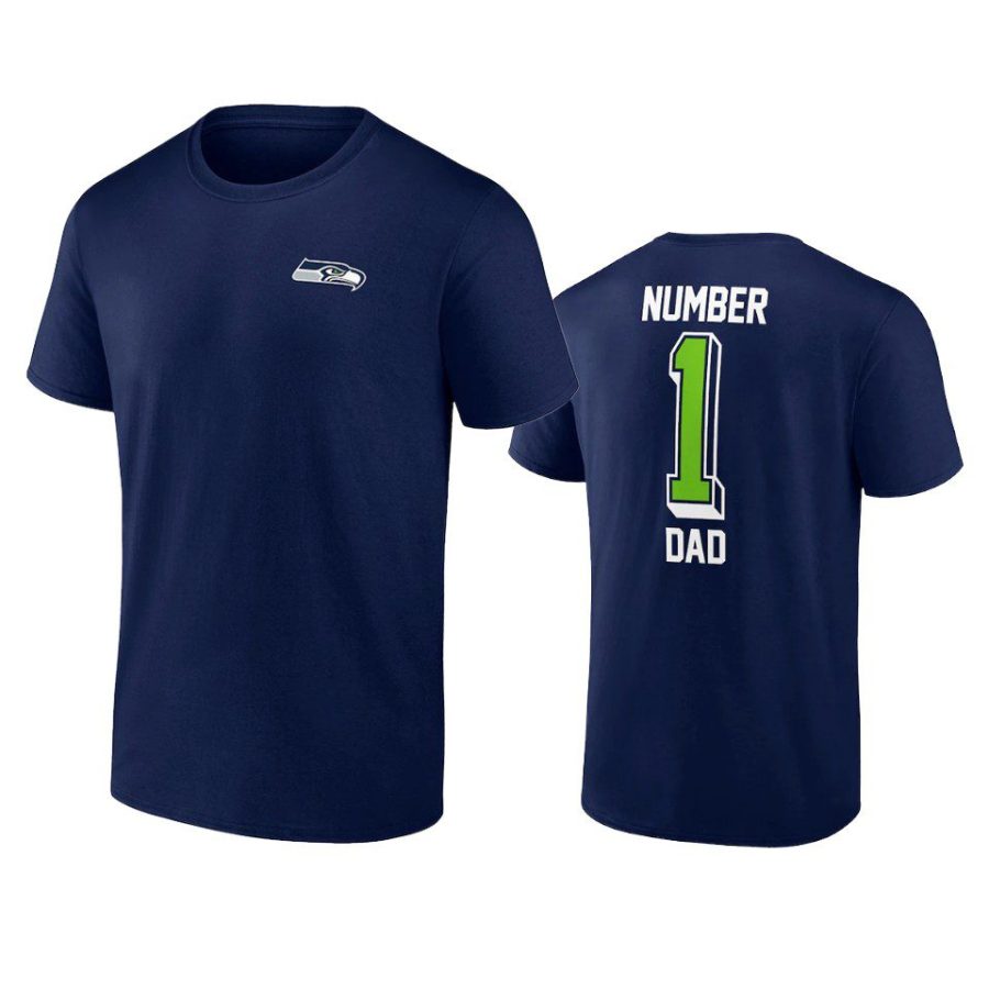 seahawks college navy fathers day number one dad t shirt