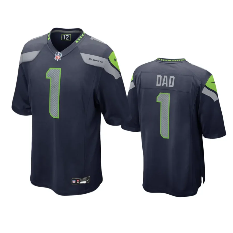 seahawks college navy number 1 dad jersey