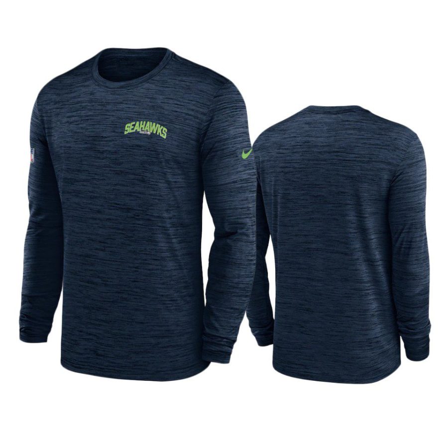 seahawks college navy velocity athletic stack long sleeve t shirt