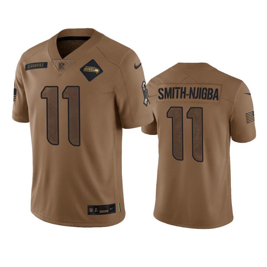 seahawks jaxon smith njigba brown limited 2023 salute to service jersey