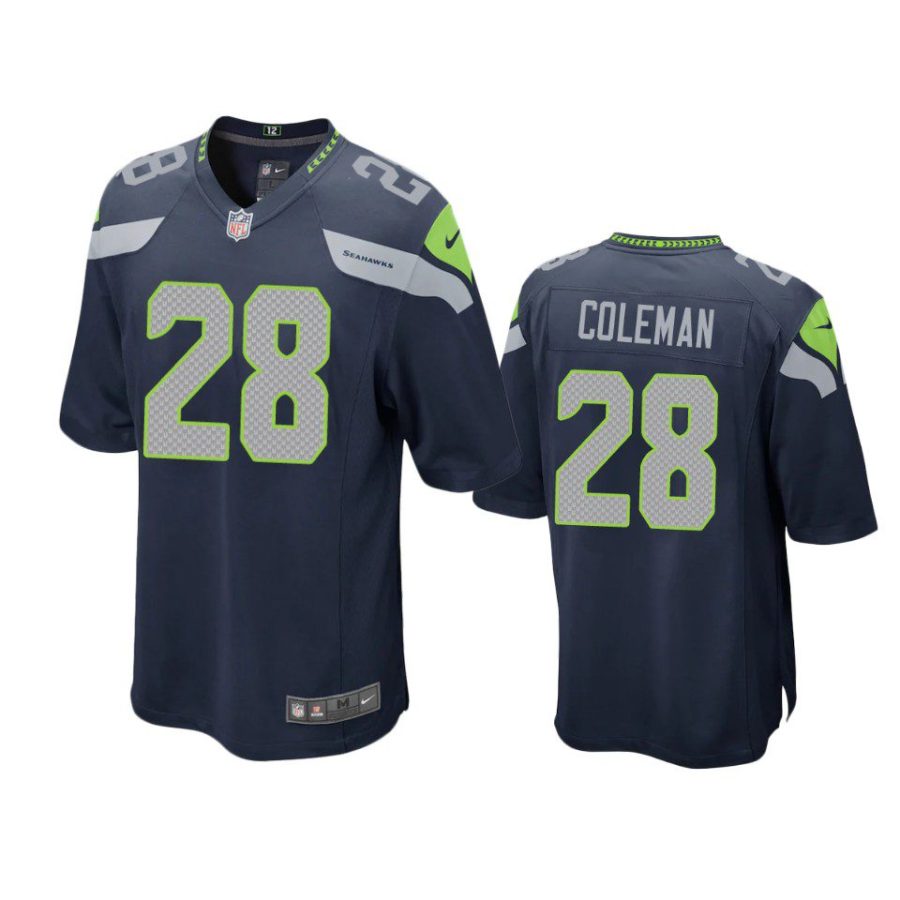 seahawks justin coleman game college navy jersey