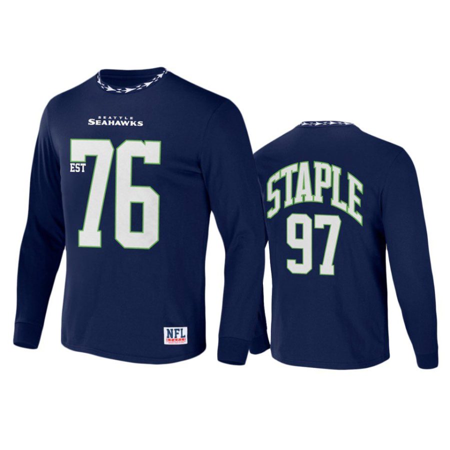 seahawks navy staple core long sleeve t shirt