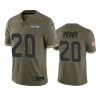 seahawks rashaad penny olive limited 2022 salute to service jersey