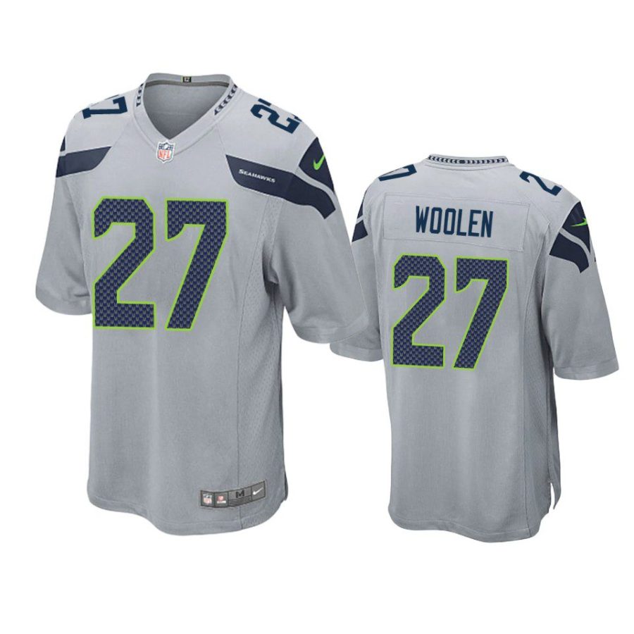 seahawks tariq woolen game gray jersey