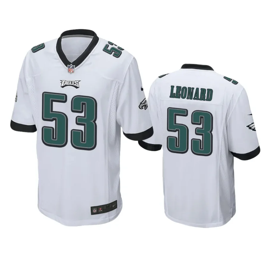 shaquille leonard eagles white game jersey