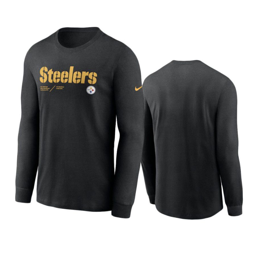 steelers black infographic long sleeve t shirt