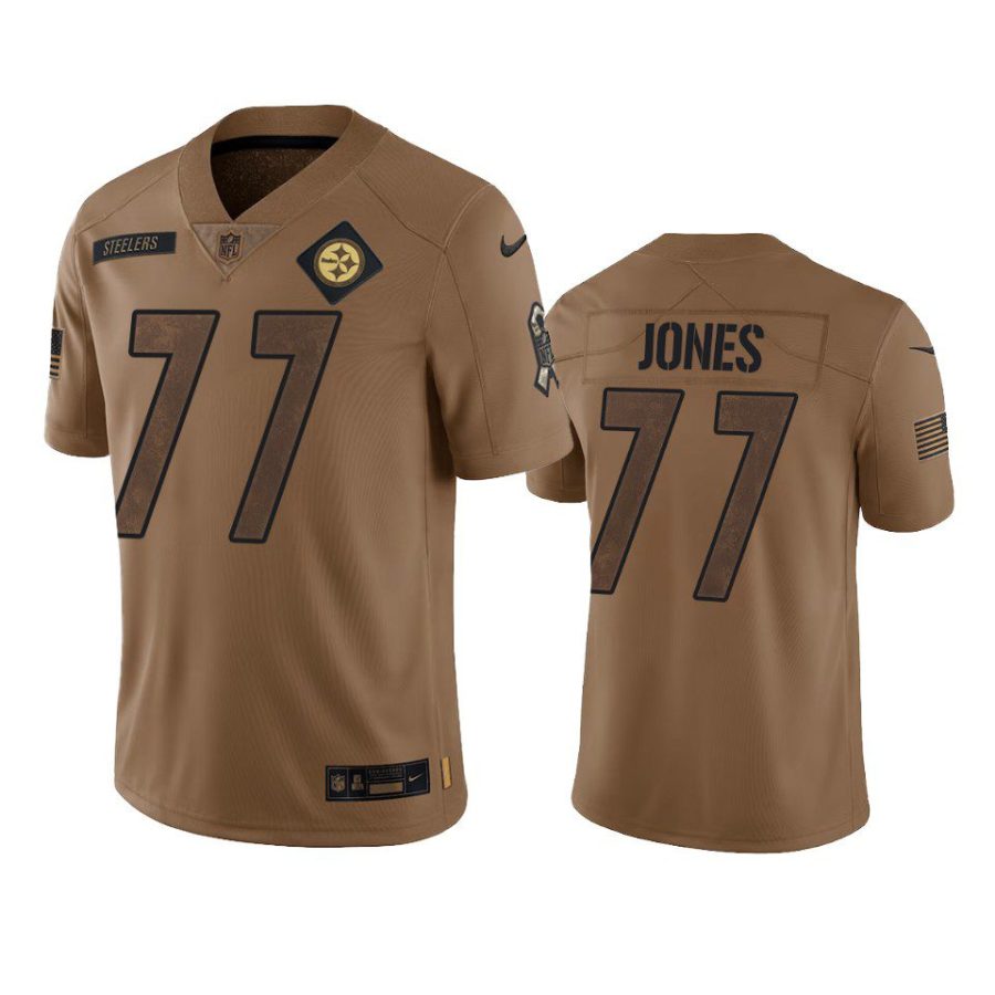 steelers broderick jones limited 2023 salute to service brown jersey