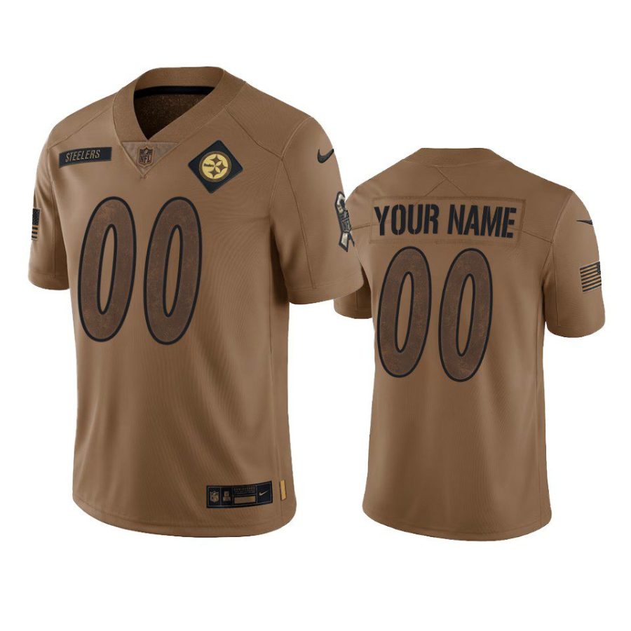 steelers custom limited 2023 salute to service brown jersey