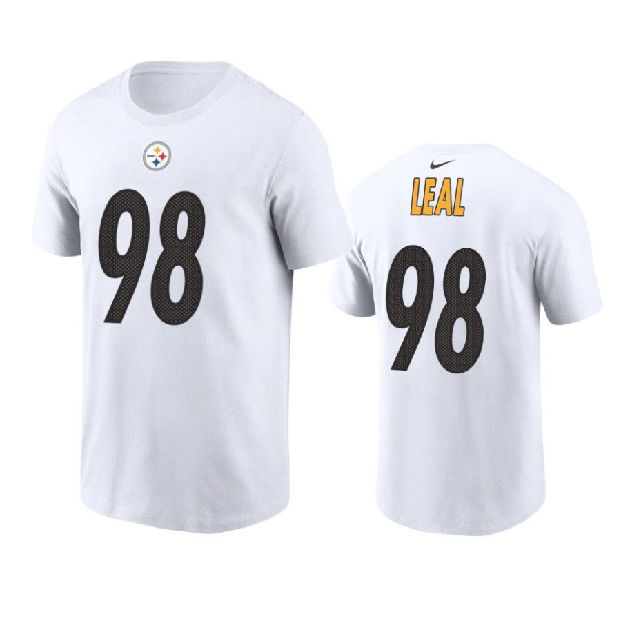 steelers demarvin leal white 2022 nfl draft name number t shirt