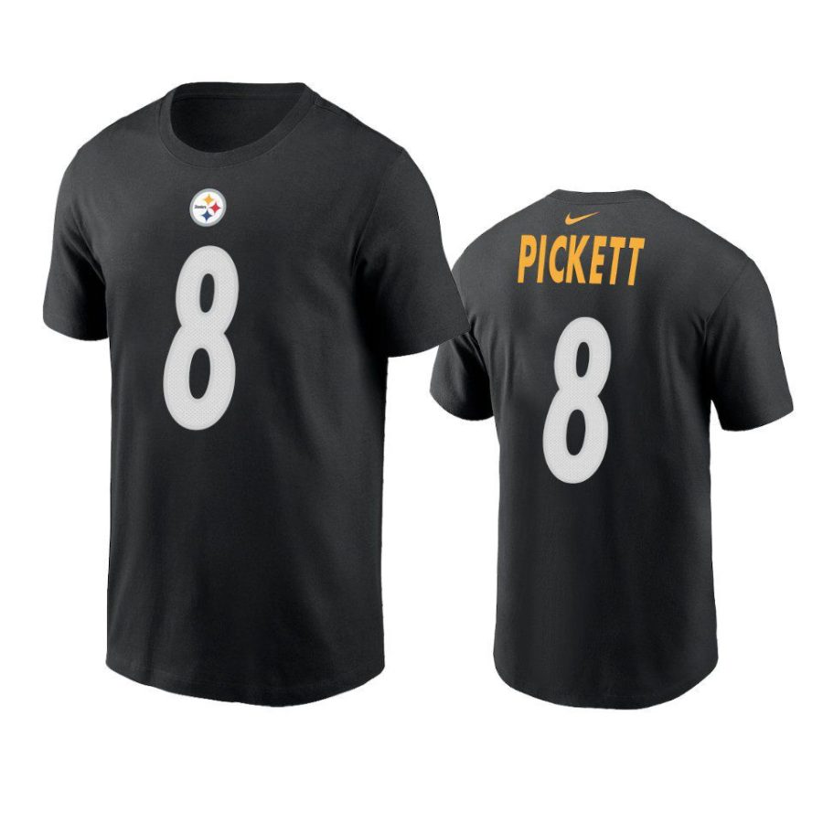 steelers kenny pickett black 2022 nfl draft name number t shirt